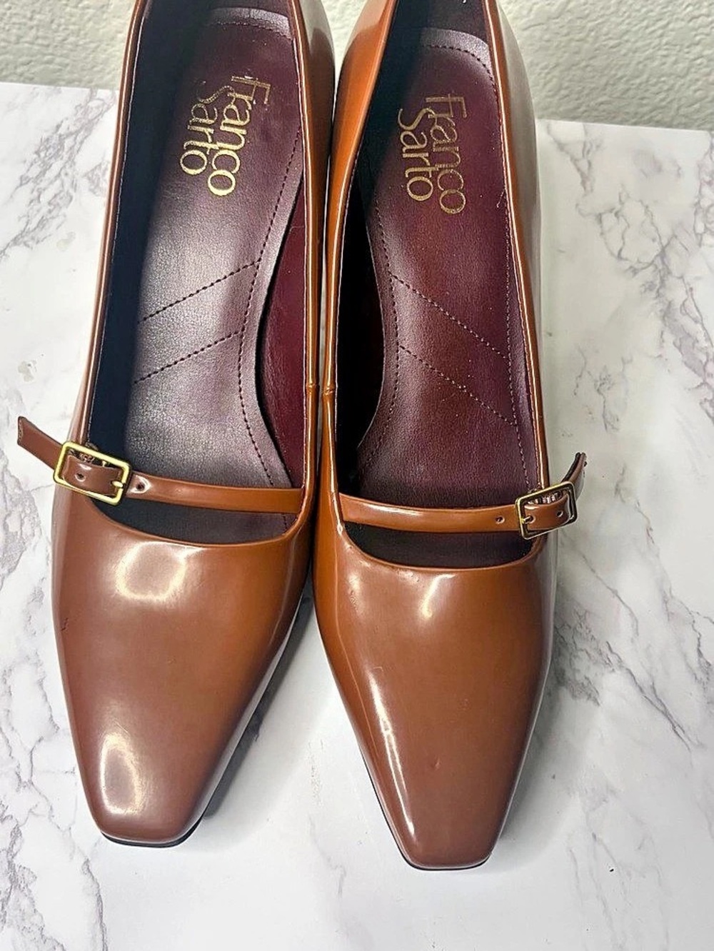 Franco Sarto Shalina Mary Jane Pump Heels in Brown